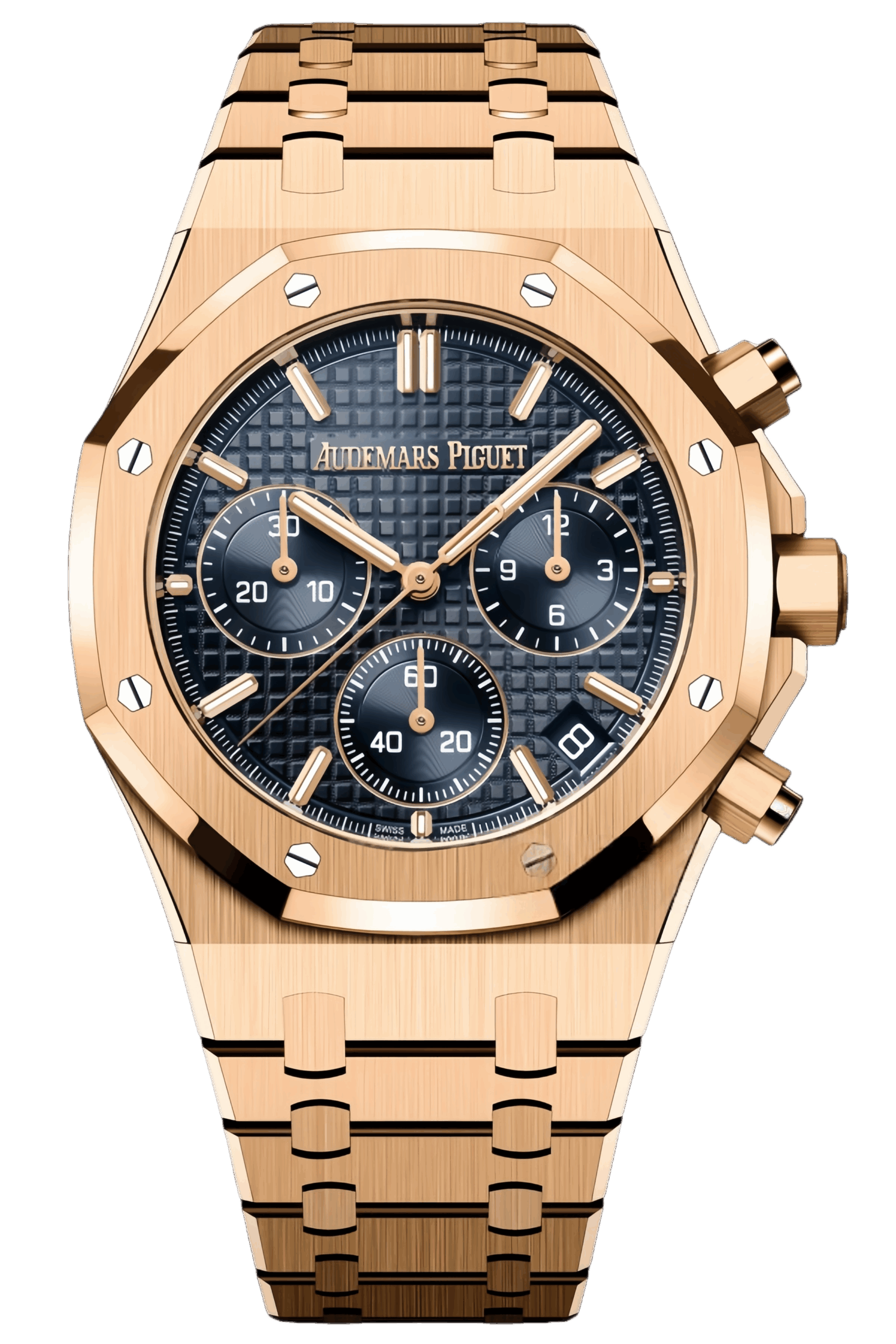 Audemars Piguet Royal Oak Chronograph Ref. 26240OR.OO.1320OR.05 Super Clone Watch – Rose Gold Silver Dial Swiss Replica
