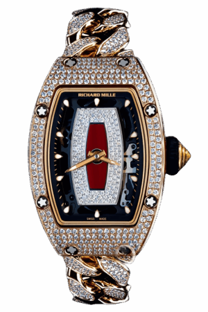 Richard Mille RM 07-01 Chain-Link Diamond Ladies Super Clone Watch – Skeleton Dial White Gold Bracelet Replica