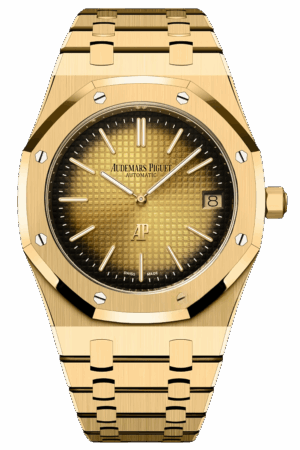 Audemars Piguet Royal Oak Jumbo Extra-Thin Ref. 16202BA.OO.1240BA.02 Super Clone Watch – Yellow Gold Case & Bracelet Smoked Yellow-Gold Dial Swiss Replica