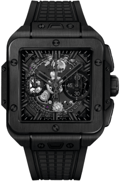 Hublot Square Bang Unico Ref. 821.CX.0140.RX Super Clone Watch ?C Carbon Fiber Skeleton Dial Rubber Strap Fake Replica