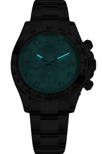 Alternative view of Rolex Cosmograph Daytona Super Clone Swiss Replica Watch White Gold Blue Dial Ref M116509-0064