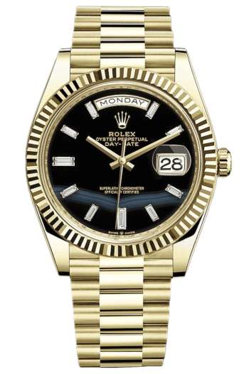 Rolex Day-Date Super Clone Swiss Replica Watch Ref M228238-0059 Black Sugar Dial 3255 Swiss Movement