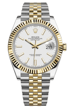 Rolex Datejust 41mm Super Clone Swiss ReplicaWatchTwo Tone Jubilee Bracelet  White Dial Ref 126333 3235 Swiss Movement