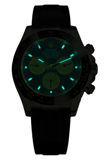 Alternative view of Rolex Daytona M116518LN-0047 Super Clone – Green Dial & Oysterflex Strap