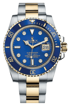 Rolex Submariner Blue Dial Super Clone Swiss Replica Watch “Two-Tone Bluesy” Ref 116613LB-0003 Gold & Steel Oyster Bracelet