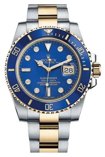 Rolex Submariner Blue Dial Super Clone Swiss Replica Watch “Two-Tone Bluesy” Ref 116613LB-0003 Gold & Steel Oyster Bracelet