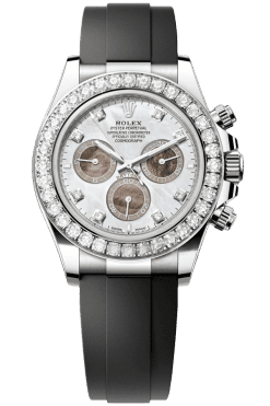 RolexCosmograph Daytona Oyster, 40 mm, white gold and diamonds  Super Clone Swiss Watch Ref M126589RBR-0001 4131 Swiss Movement
