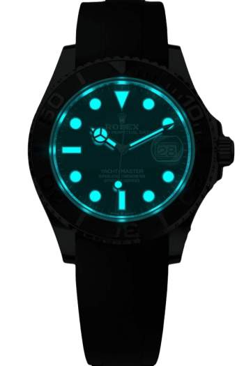 Alternative view of Rolex Yacht Master White Gold Super Clone SwissReplica Watch OysterFlex Rubber Strap Ref 226659 3235 Swiss Movement