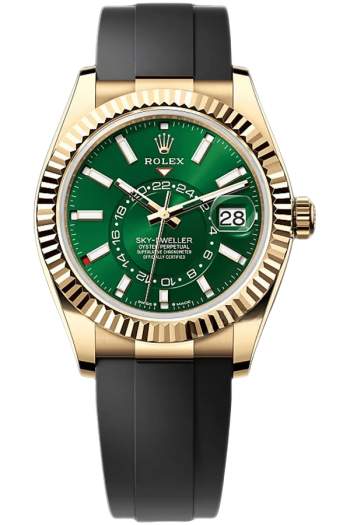 Rolex Sky-Dweller Gold Dial Super Clone Swiss Replica Watch Oysterflex Strap Ref 336238-0004 Swiss 9002 Movement