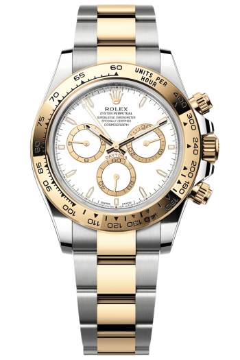 Rolex Daytona M126503-0001 Super Clone – White Dial Two-Tone Yellow Gold Swiss Replica Watch