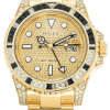Rolex GMT-Master II Rainbow Bezel Super Clone Swiss Replica Watch Ref 116758SA-78208 Mother of Pearl Dial 18K Yellow Gold