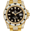 Rolex GMT-Master II Black Sapphire Bezel Full Diamond Super Clone Swiss Replica Watch Ref 116758SANR-74769BRIL