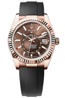 Rolex Sky-Dweller Chocolate Dial Super Clone Swiss Replica Watch Oysterflex Strap Ref M336235-0002 Swiss 9002 Movement