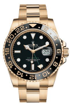 Rolex GMT-Master II Green Dial Super Clone Swiss Replica Watch Ref M116718LN-0001 18K Yellow Gold Oyster Bracelet