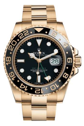 Rolex GMT-Master II Green Dial Super Clone Swiss Replica Watch Ref M116718LN-0001 18K Yellow Gold Oyster Bracelet