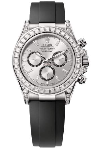 Rolex Daytona 40mm Super Clone Swiss Watch White Gold Diamond Bezel Oysterflex Strap Diamond Paved Dial Ref M126539TBR-0002 4131 Swiss Movement