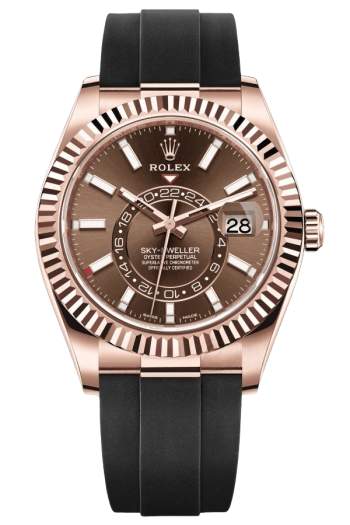 Rolex Sky-Dweller Champagne Dial Super Clone Swiss Replica Watch Jubilee Bracelet Ref M326235-0005 Swiss 9001 Movement