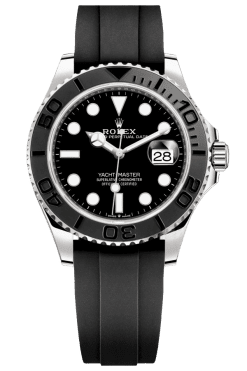 Rolex Yacht Master White Gold Super Clone SwissReplica Watch OysterFlex Rubber Strap Ref 226659-3235 Swiss Movement