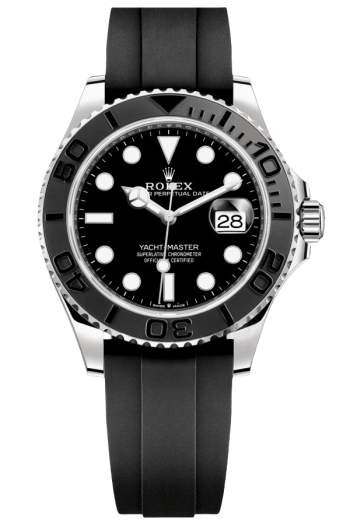 Rolex Yacht Master White Gold Super Clone SwissReplica Watch OysterFlex Rubber Strap Ref 226659-3235 Swiss Movement