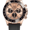 Rolex Daytona 18k Rose Gold Super Clone SwissReplica Watch OysterFlex Rubber Strap Ref 116515LN 4130 Swiss Movement
