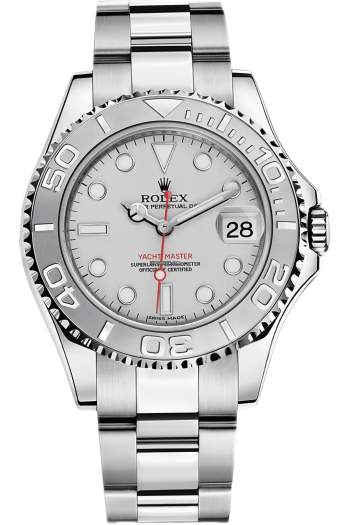 Rolex Yacht-Master 40 Silver Dial Super Clone Swiss Replica Watch Ref 16622 Platinum Bezel Stainless Steel Large Size