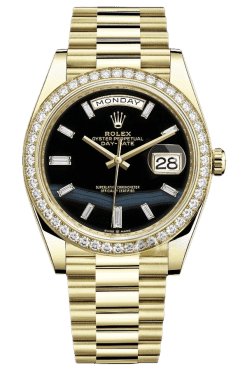 Rolex Day-Date Super Clone Swiss Replica Watch Ref M228348RBR-0039 Black Sugar Dial 3255 Swiss Movement