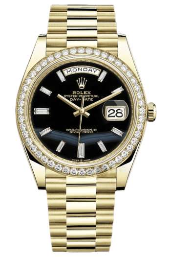 Rolex Day-Date Super Clone Swiss Replica Watch Ref M228348RBR-0039 Black Sugar Dial 3255 Swiss Movement