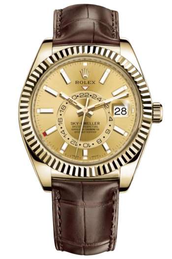 Rolex Sky-Dweller White Dial Super Clone Swiss Replica Watch Brown Leather Strap Ref M326138-0006 Swiss 9001 Movement