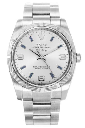 Rolex Air-King Black Dial Super Clone Swiss Replica Watch Ref 114210-0002 Oystersteel Bracelet