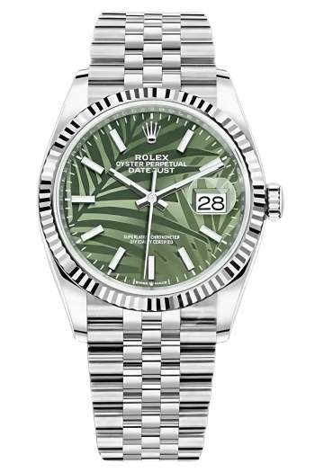 Rolex Datejust 36mm Super CloneSwiss Replica Watch  Palm Dial Ref 126234 3235 Swiss Movement