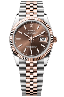Rolex Datejust 36mm Super Clone Swiss Watch Everose Rolesor Jubilee Bracelet Slate Dial Ref M126231-0043-3235 Swiss Movement