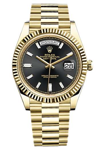 Rolex Day-Date Super Clone Swiss Replica Watch Ref M228238-0004 Black Sugar Dial 3255 Swiss Movement