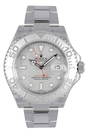 rolex yacht master 40 silver dial platinum bezel super clone swiss replica watch-ref 116622-0002 stainless-steel