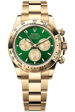 Rolex Daytona Green Dial 40mm Yellow Gold Super Clone Swiss Replica Watch Ref 126508-0008