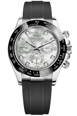 Rolex Cosmograph Daytona Super Clone Swiss Replica Watch White Gold Black Dial Ref M116519LN-0026 | 4130 Swiss Movement