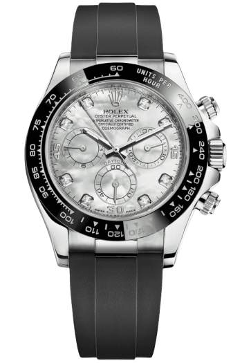Rolex Cosmograph Daytona Super Clone Swiss Replica Watch White Gold Black Dial Ref M116519LN-0026 | 4130 Swiss Movement