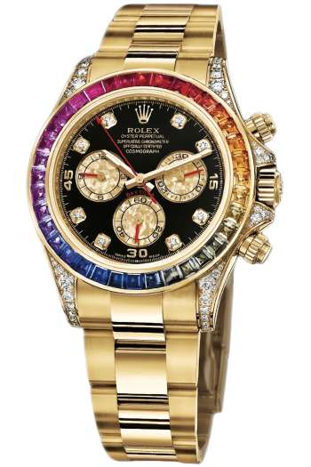 Rolex Daytona Rainbow 40mm Yellow Gold Super Clone Swiss Replica Watch Ref. 116598 RBOW