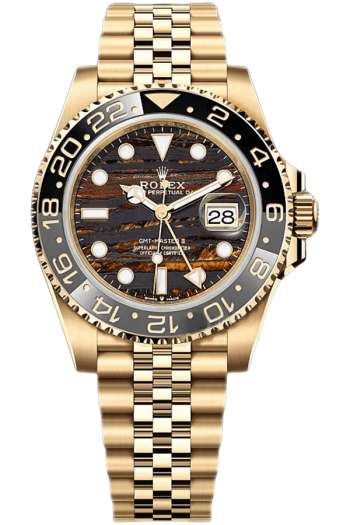 Rolex GMT-Master II Black Dial Super Clone Swiss Replica Watch Ref 126718GRNR-0002 18k Yellow Gold Oyster Bracelet