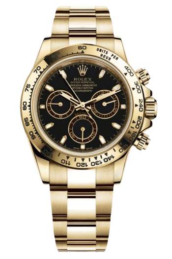 Rolex Daytona Black Dial Super Clone SwissReplica Watch 18kGold Bracelet Ref 116508-4130 Swiss Movement