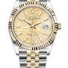 Rolex Datejust 36mm Super Clone Swiss ReplicaWatch Champagne Palm Dial Ref 126233 3235Swiss Movement