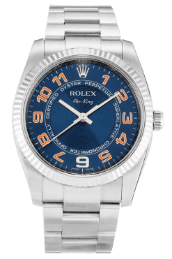 Rolex Air-King Blue Dial Super Clone Swiss Replica Watch Ref 114234 Oystersteel Bracelet