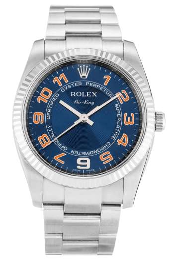 Rolex Air-King Blue Dial Super Clone Swiss Replica Watch Ref 114234 Oystersteel Bracelet