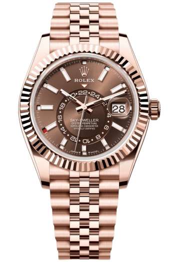 Rolex Sky-Dweller Chocolate Dial Super Clone Swiss Replica Watch Jubilee Bracelet Ref M336935-0006 Swiss 9002 Movement
