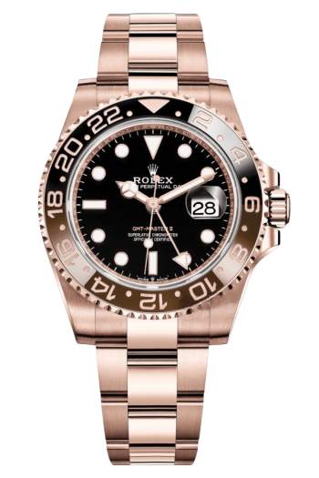 Rolex GMT Masterll Root Beer Super Clone Swiss Replica Watch 18k Rose Gold Ref 126715CHNR-3285 Swiss Movement
