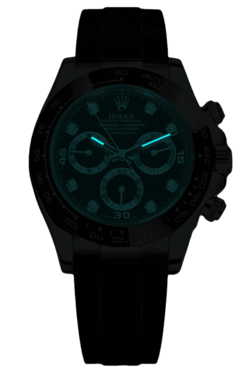 Alternative view of Rolex Daytona Black Dial Super Clone Swiss Replica Watch Oysterflex Strap Ref M116519LN-0025 Swiss Movement