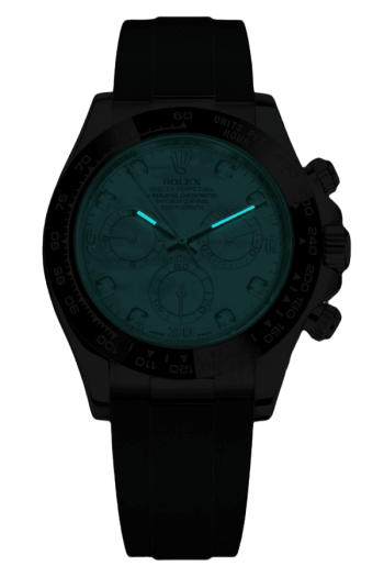 Alternative view of Rolex Cosmograph Daytona Super Clone Swiss Replica Watch White Gold Black Dial Ref M116519LN-0026 | 4130 Swiss Movement