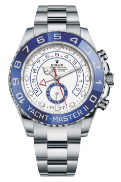 Rolex Yacht-Master II White Dial Blue Bezel Super Clone Swiss Replica Watch Ref M116680-0002 44mm Stainless Steel