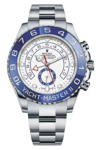 Rolex Yacht-Master II White Dial Blue Bezel Super Clone Swiss Replica Watch Ref M116680-0002 44mm Stainless Steel