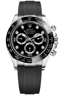 Rolex Daytona Black Dial Super Clone Swiss Replica Watch Oysterflex Strap Ref M116519LN-0025 Swiss Movement