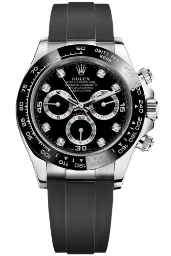 Rolex Daytona Black Dial Super Clone Swiss Replica Watch Oysterflex Strap Ref M116519LN-0025 Swiss Movement